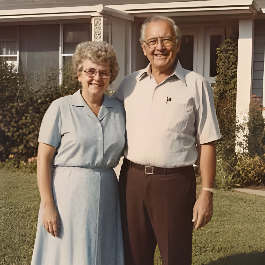 Old family photo — sharp result after 4× AI upscaling